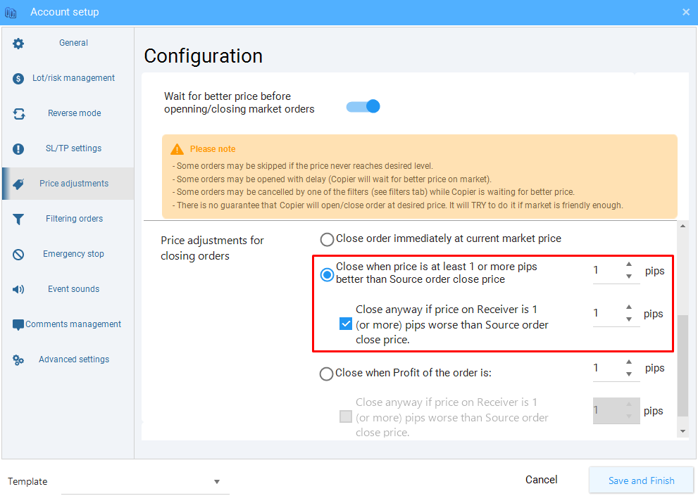 Close Order Based on Fixed Amount of Pip Benefit