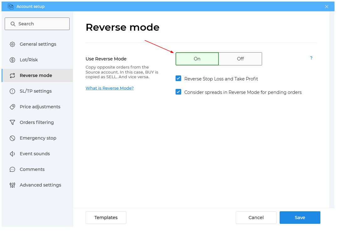 How to copy reversed orders