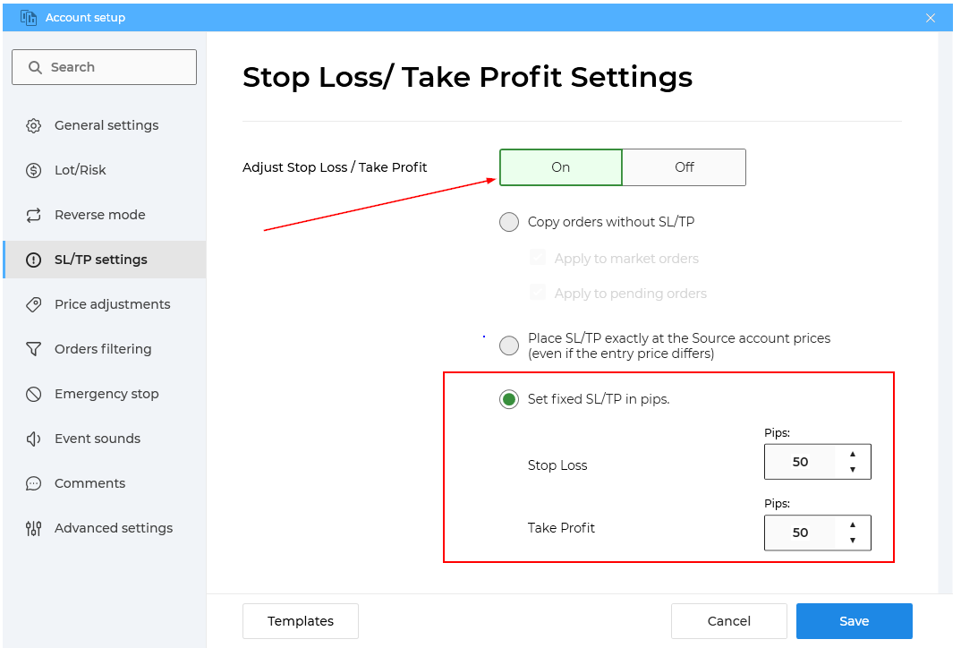 How to copy orders with custom SL TP levels